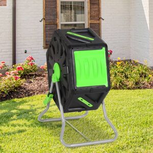vidaXL Rullende kompostbeholder 60x43x74 cm 70 L polypropylen