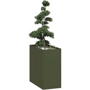 vidaXL Plantekasse olivengrønn 40x80x80 cm stål