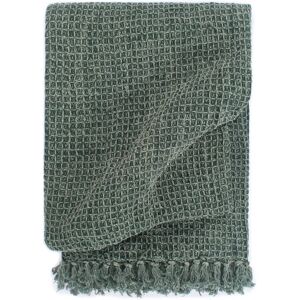 vidaXL Pledd bomull 125x150 cm mørkegrønn