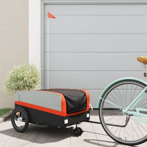 vidaXL Sykkelvogn svart og oransje 45 kg jern