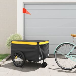 vidaXL Sykkelvogn svart og gul 45 kg jern