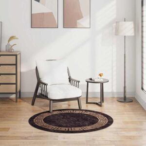 vidaXL Vaskbart teppe φ120 cm sklisikker svart og gull