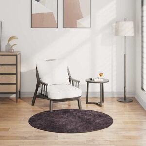 vidaXL Vaskbart teppe φ120 cm antrasitt sklisikker