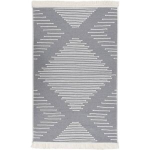 vidaXL Teppe mørkegrå 120x180 cm bomull