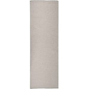 vidaXL Utendørs flatvevd teppe 80x250 cm gråbrun