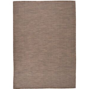 vidaXL Utendørs flatvevd teppe 140x200 cm brun