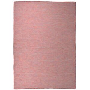 vidaXL Utendørs flatvevd teppe 140x200 cm rød
