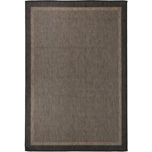 vidaXL Utendørs flatvevd teppe 160x230 cm mørkebrun