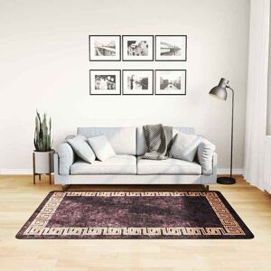 vidaXL Teppe vaskbart svart og gull 120x170 cm sklisikker