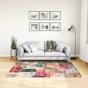 vidaXL Teppe vaskbart lapper flerfarget 120x170 cm sklisikker