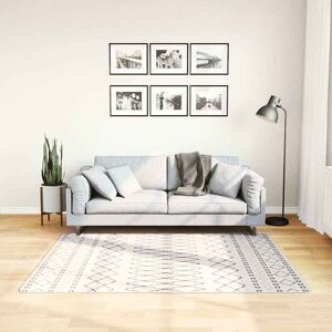 vidaXL Teppe vaskbart svart og hvit 120x170 cm sklisikker