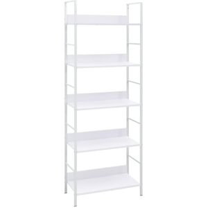 vidaXL Bokhylle 5 lag hvit 60x27,6x158,5 cm konstruert tre