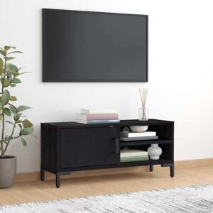 vidaXL TV-benk svart 90x30x40 cm heltre furu