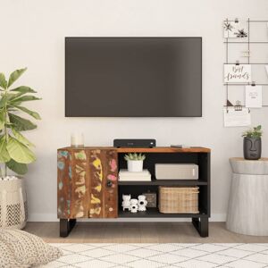 vidaXL TV-benk 80x33x46 cm gjenvunnet heltre og konstruert tre