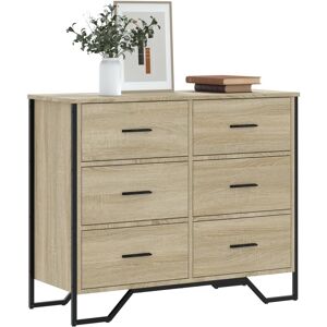 vidaXL Kommode sonoma eik 91x35,5x74,5 cm konstruert tre