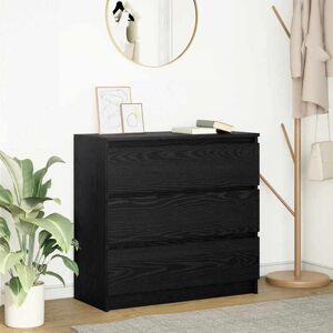 vidaXL Skjenk svart eik 80x35x76 cm konstruert tre