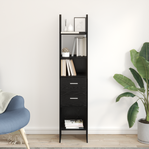 vidaXL Bokskap Svart eik 40 x 35 x 180 cm Konstruert tre