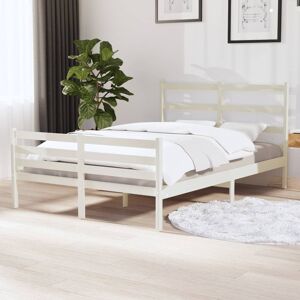 vidaXL Sengeramme hvit heltre furu 120x190 cm Small Double