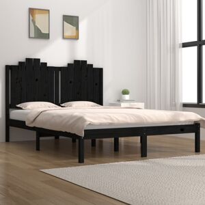 vidaXL Sengeramme svart heltre furu 140x190 cm