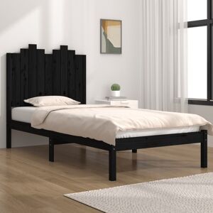 vidaXL Sengeramme svart heltre furu 100x200 cm