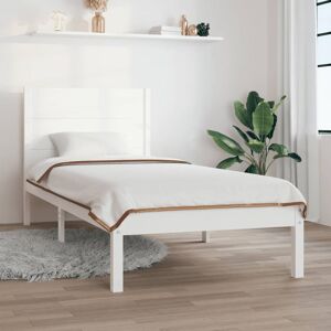 vidaXL Sengeramme hvit heltre 75x190 cm Small Single
