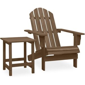 vidaXL Adirondack hagestol med bord heltre gran brun