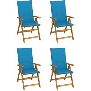 vidaXL Hagelenestoler 4 stk med puter heltre akasie