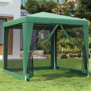 vidaXL Festtelt med 4 sidevegger av netting grønn 2,5x2,5 m HDPE