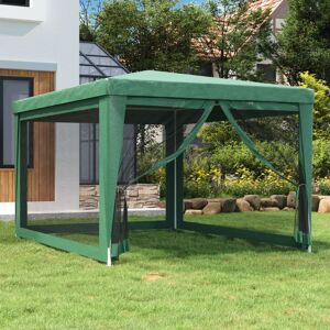 vidaXL Festtelt med 4 sidevegger av netting grønn 3x4 m HDPE