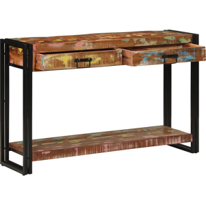 vidaXL Konsollbord Flerfarget 120x33x75 cm Solid Gjenvunnet Tre