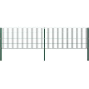 vidaXL Gjerdepanel med stolper jern 3,4x0,8 m grønn