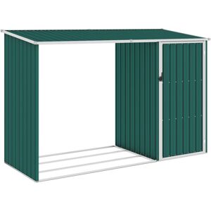 vidaXL Vedskjul grønn 245x98x159 cm galvanisert stål