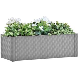 vidaXL Høybed med selvvanningssystem grå 100x43x33 cm
