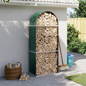 vidaXL Vedholder grønn 80x45x190 cm galvanisert stål