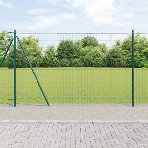 vidaXL Euro Gjerde med 7 Flensede Stolper 1,5x10 m Galvanisert Stål