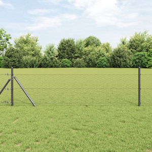 vidaXL Seks Kant Gjerde Grå 0.4x50 m Stål