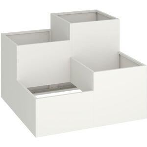 vidaXL Hageplantekasse 80x80x60 cm Hvit Stål