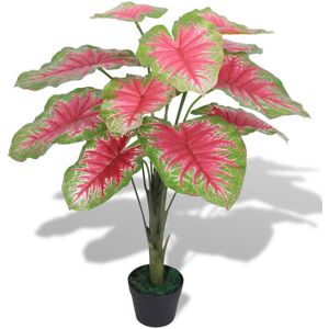 vidaXL Kunstig caladiumplante med potte 85 cm grønn og rød