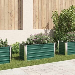vidaXL Høybed galvanisert stål 100x40x45 cm grønn