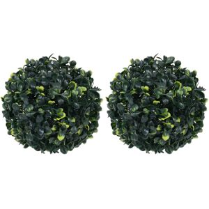 vidaXL Kunstige buksbomballer 2 stk 22 cm