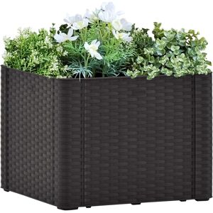 vidaXL Høybed med selvvanningssystem antrasitt 43x43x33 cm