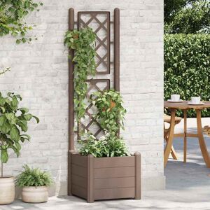 vidaXL Plantekasse med espalier 43x43x142 cm PP mocca