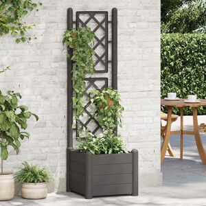 vidaXL Plantekasse med espalier 43x43x142 cm PP antrasitt