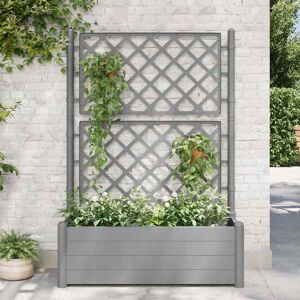 vidaXL Plantekasse med espalier 100x43x142 cm PP steingrå
