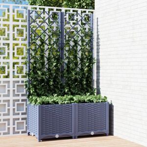 vidaXL Plantekasse med espalier blågrå 80x40x136 cm PP