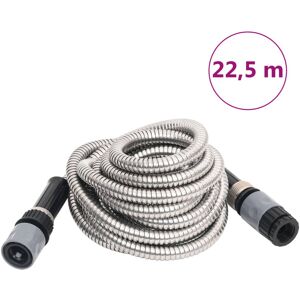 vidaXL Hageslange med sprøytedyse sølv 0,6" 22,5 m rustfritt stål