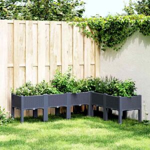 vidaXL Plantekasse med ben blågrå 160x120x42 cm PP