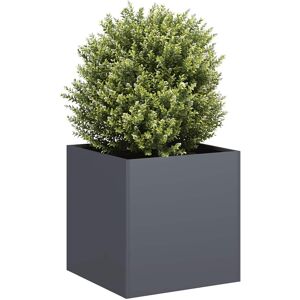vidaXL Plantekasse antrasitt 40x40x40 cm kaldvalset stål