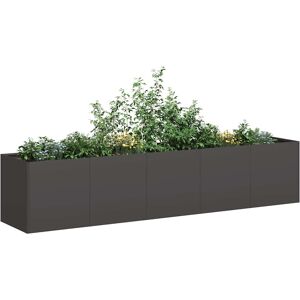 vidaXL Plantekasse svart 200x40x40 cm kaldvalset stål