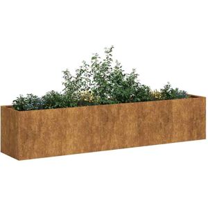 vidaXL Plantekasse Rusty 200x40x40 cm forvitringsstål